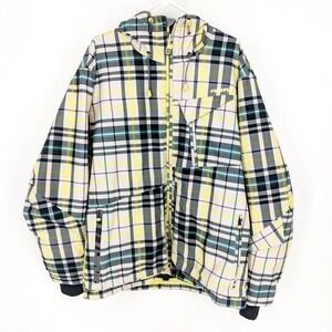 Firefly Super Pipe Tom Plaid Hooded Jacket Coat Grey Light Black Men's Size‎ M